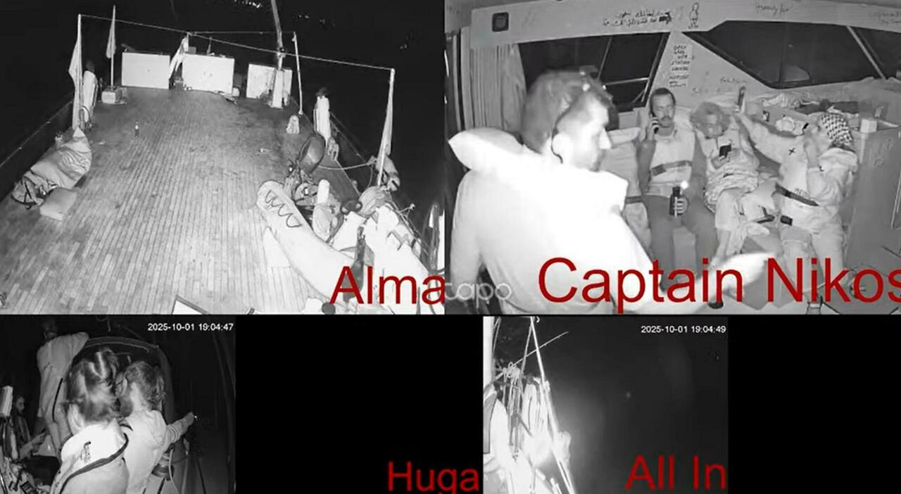 Immagini dell'abbordaggio della Global Sumud Flotilla